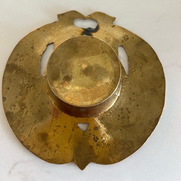 Vintage brass peacock votive candle holder - Picture 2 of 5